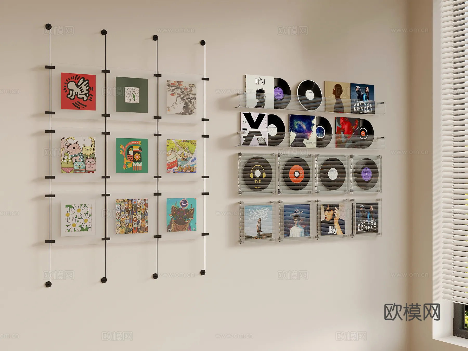 Wall Decoration 3D Models - Decor Sets - 021 - VRAY Render