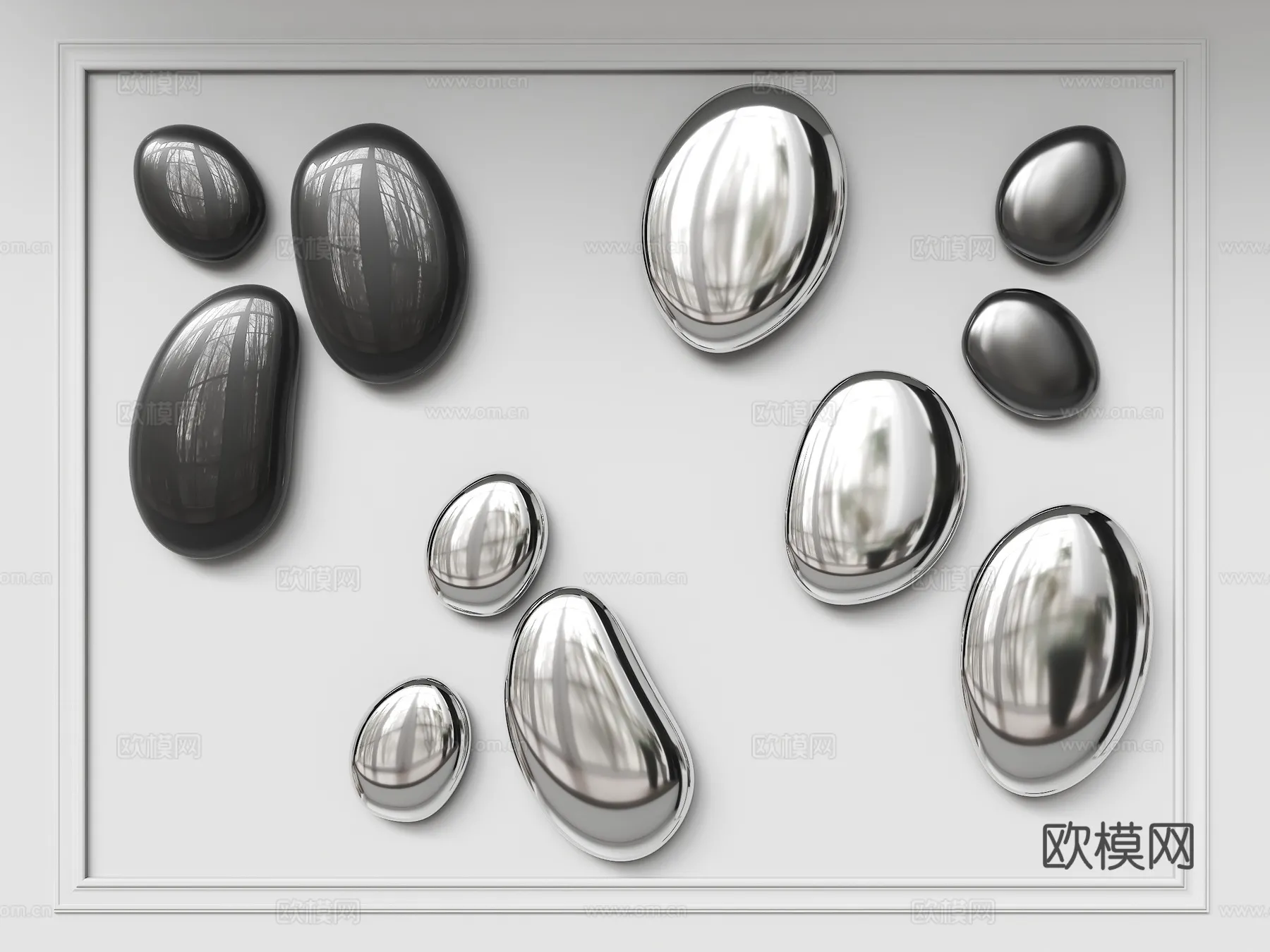 Wall Decoration 3D Models - Decor Sets - 026 - VRAY Render