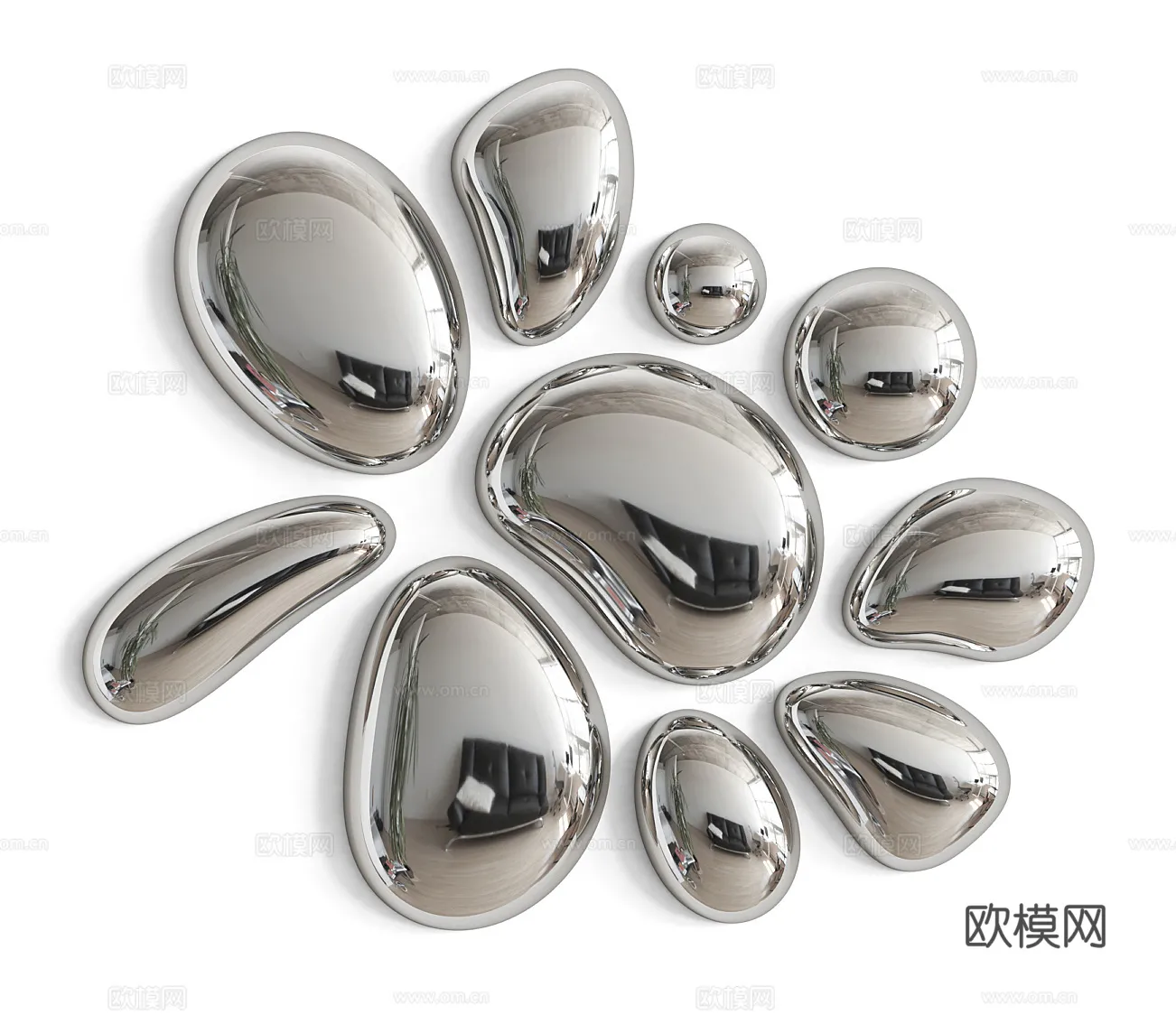 Wall Decoration 3D Models - Decor Sets - 030 - CORONA Render