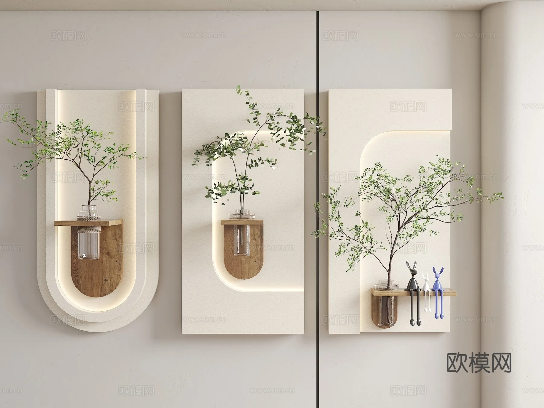 Wall Decoration 3D Models - Decor Sets - 032 - VRAY Render