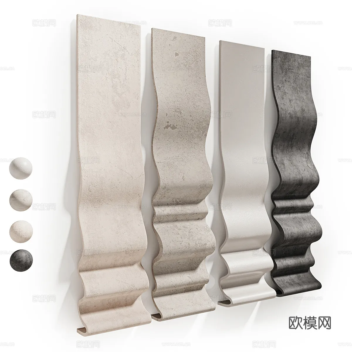 Wall Decoration 3D Models - Decor Sets - 043 - VRAY Render