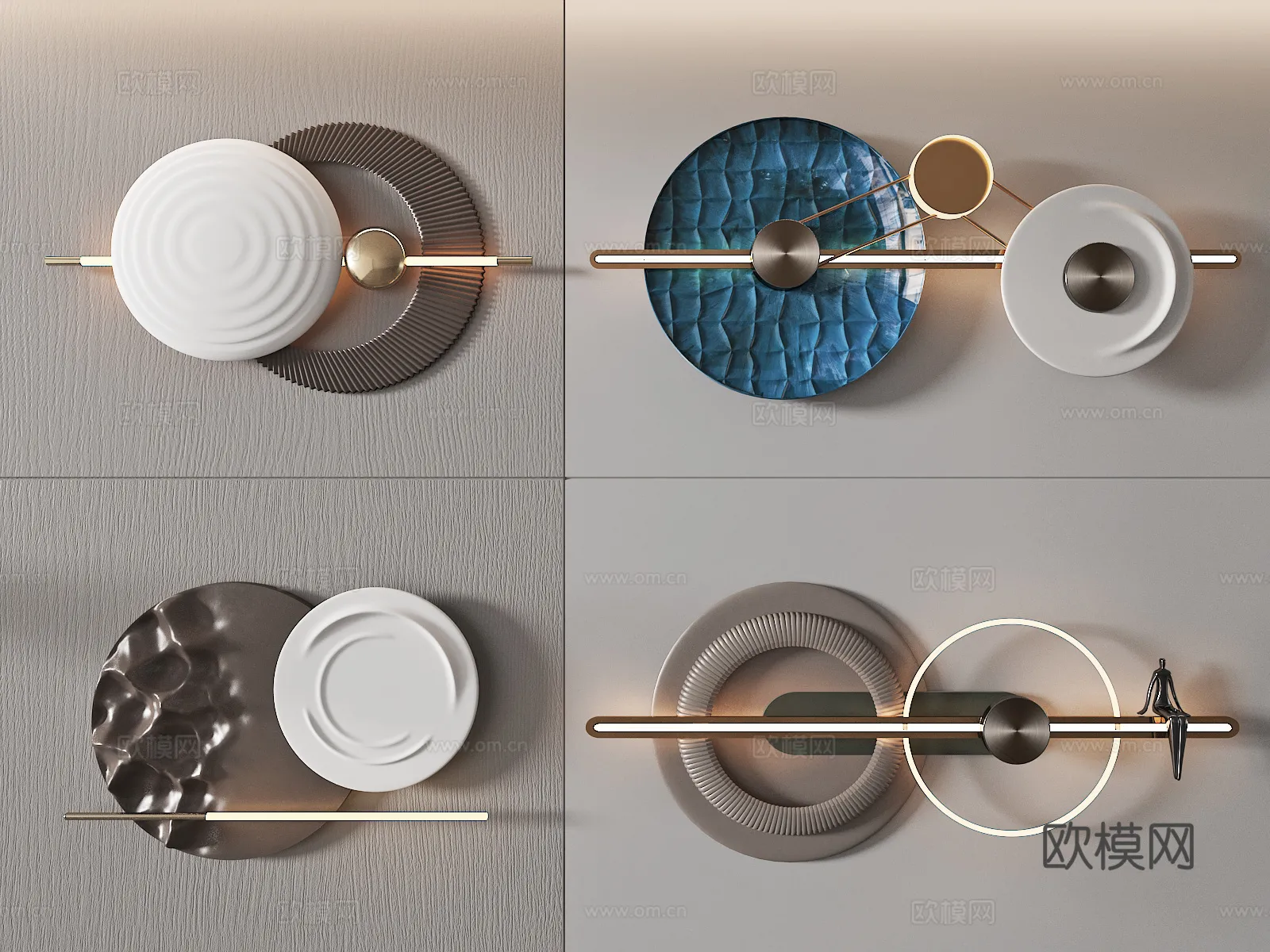 Wall Decoration 3D Models - Decor Sets - 046 - VRAY Render