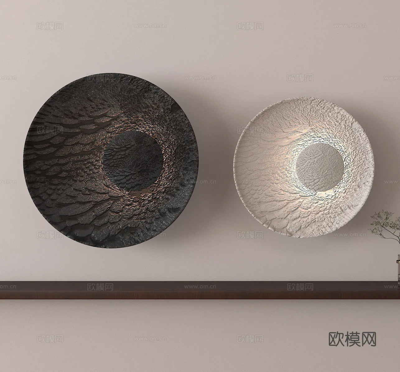 Wall Decoration 3D Models - Decor Sets - 057 - VRAY Render
