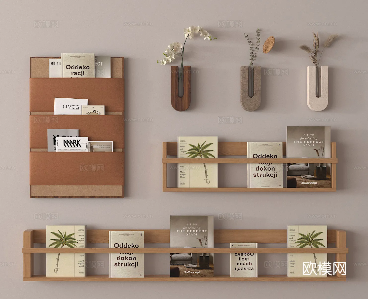 Wall Decoration 3D Models - Decor Sets - 059 - VRAY Render