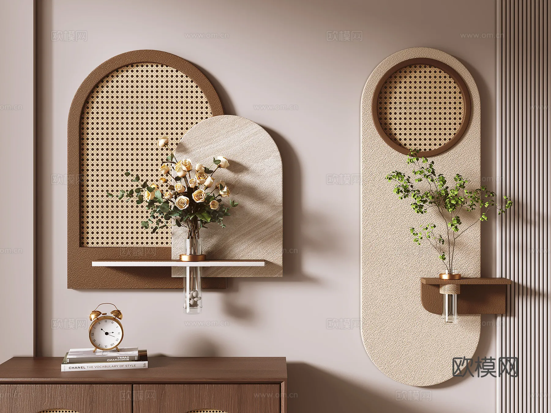 Wall Decoration 3D Models - Decor Sets - 063 - VRAY Render
