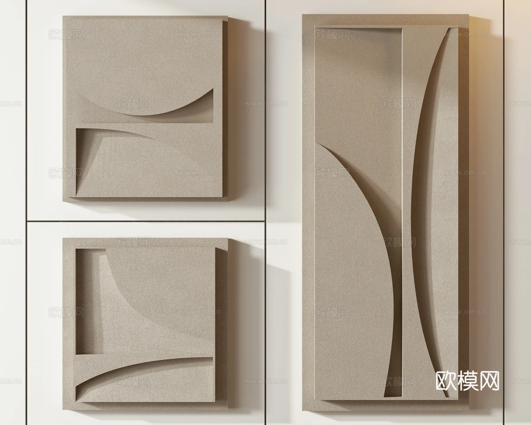 Wall Decoration 3D Models - Decor Sets - 070 - VRAY Render