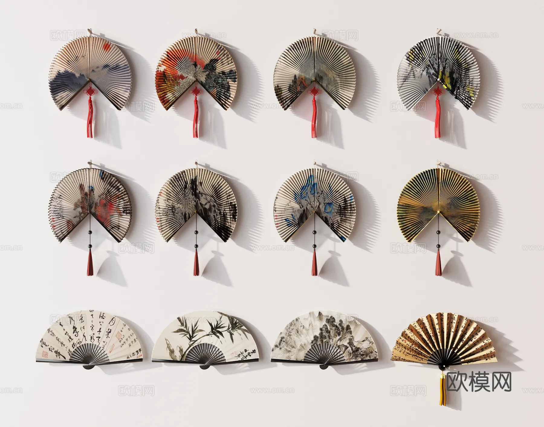 Wall Decoration 3D Models - Decor Sets - 073 - VRAY Render