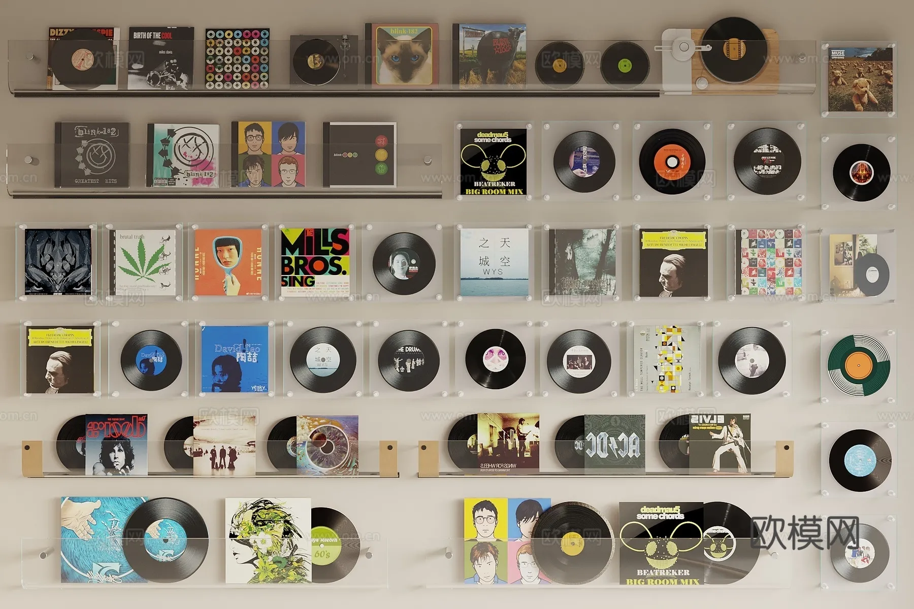 Wall Decoration 3D Models - Decor Sets - 082 - VRAY Render