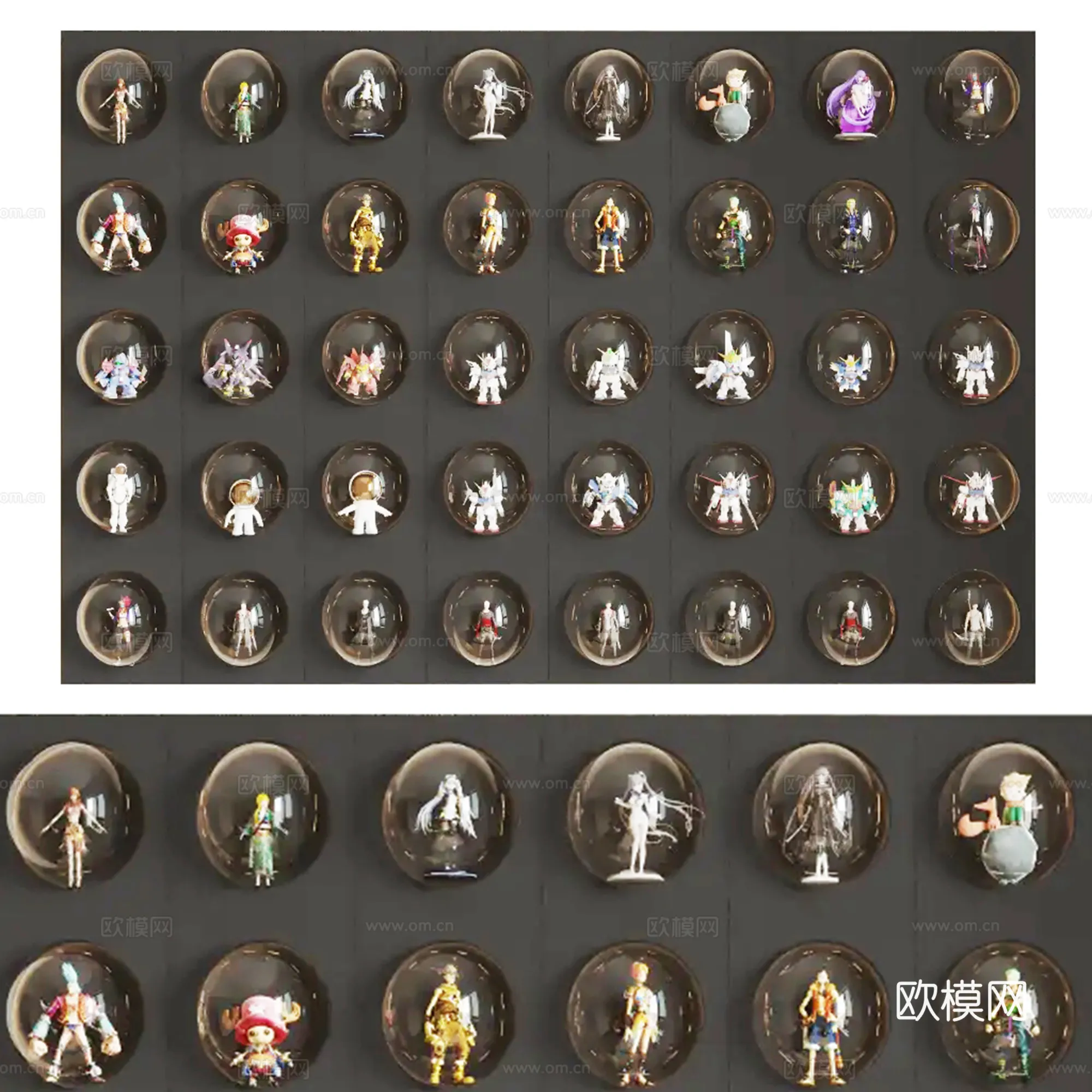 Wall Decoration 3D Models - Decor Sets - 086 - CORONA Render