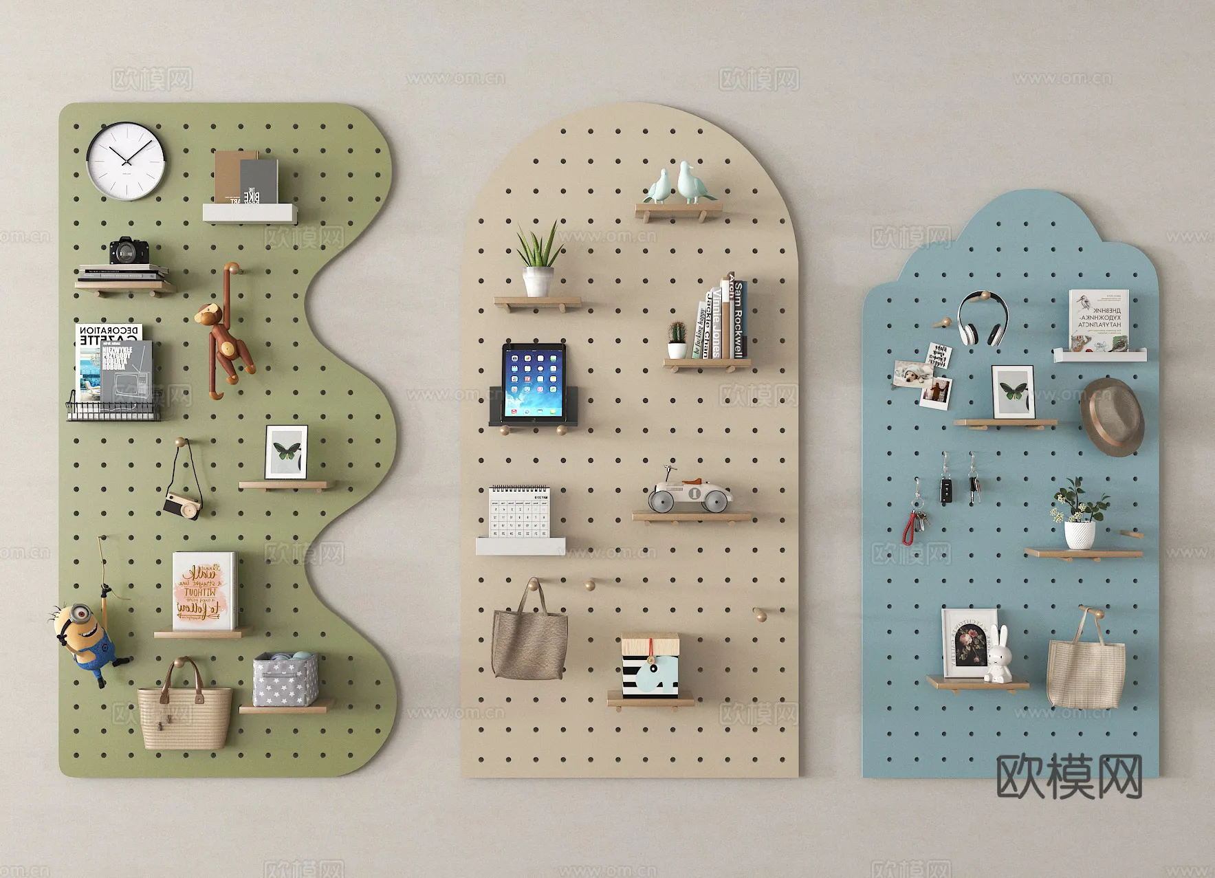 Wall Decoration 3D Models - Decor Sets - 087 - VRAY Render