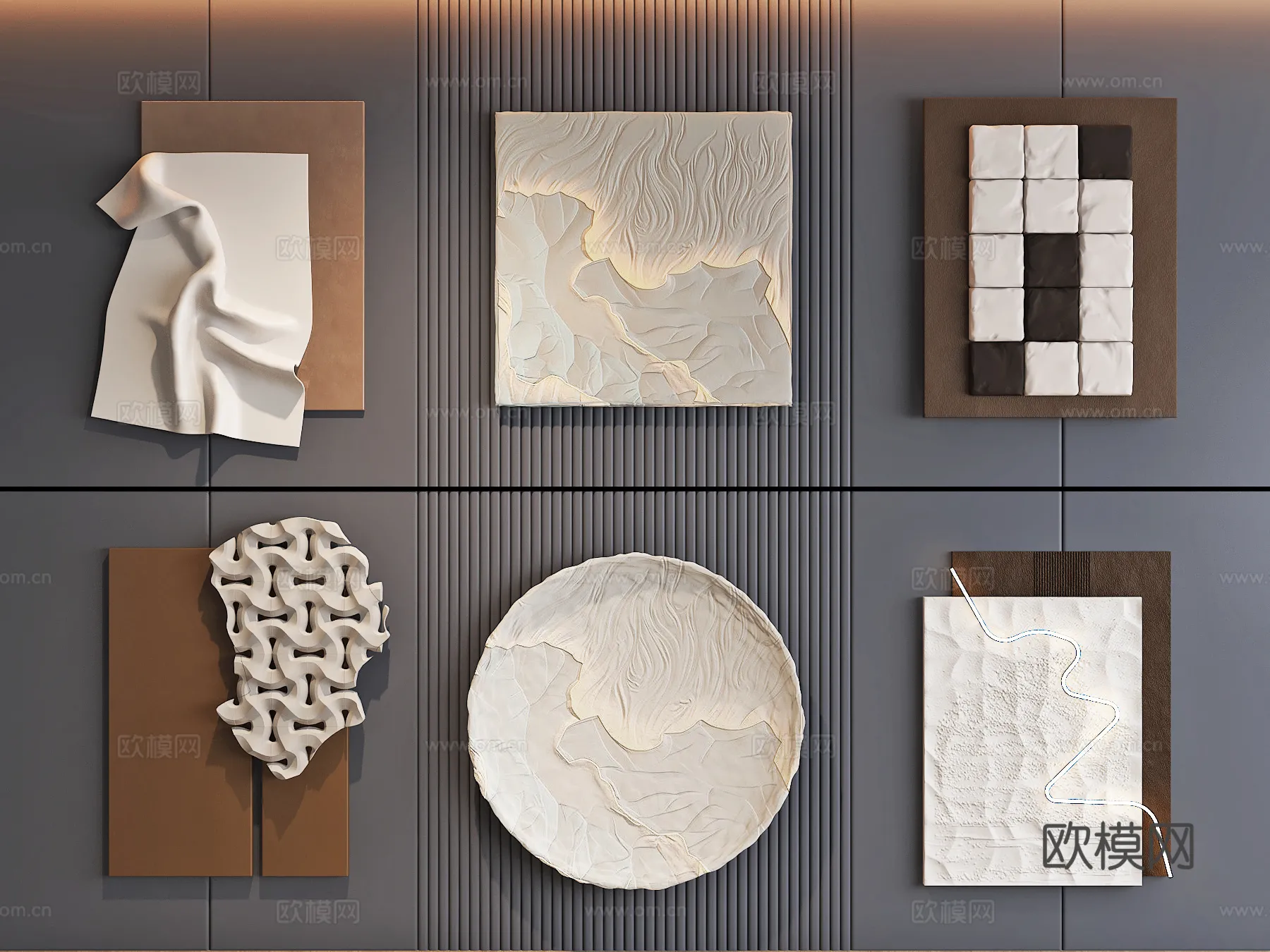 Wall Decoration 3D Models - Decor Sets - 088 - VRAY Render