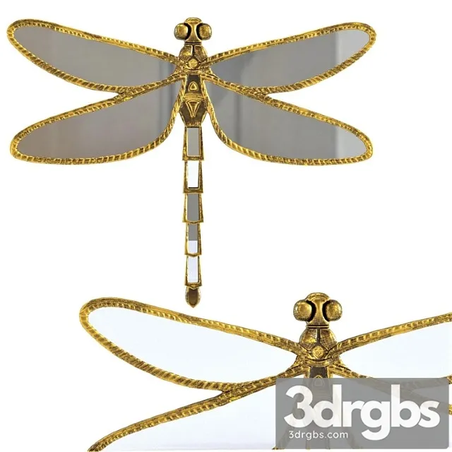 Wall Decoration Dragonfly Mirror 1 3D Model Free