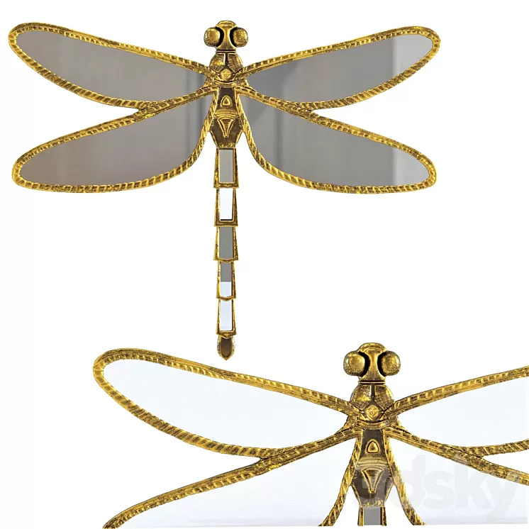 Wall Decoration Dragonfly Mirror 3D Model
