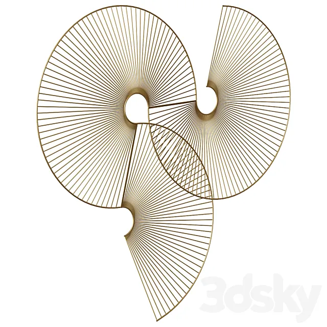 Wall decoration Venertia gold 63.5 x 61 cm 3DModel