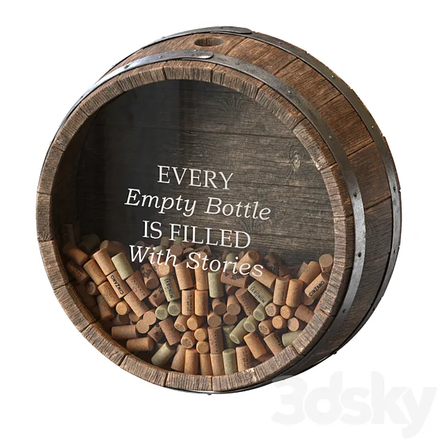 Wall decorative wine barrel 3D Model