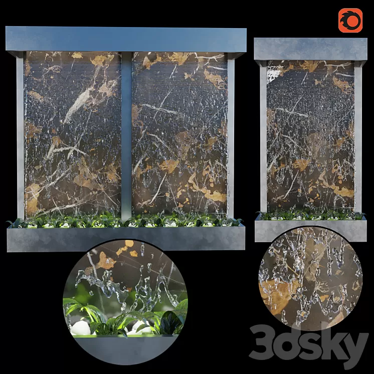 Wall Fountain WallWater 3D Model