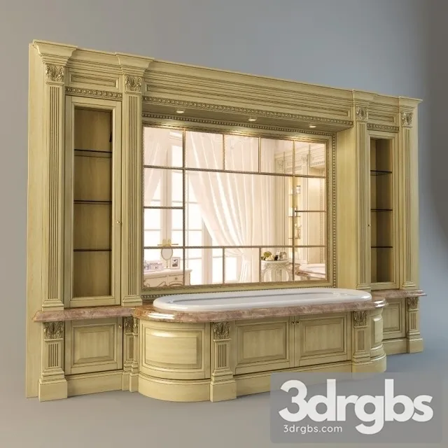 Wall Furniture Bathroom 3D Model Free