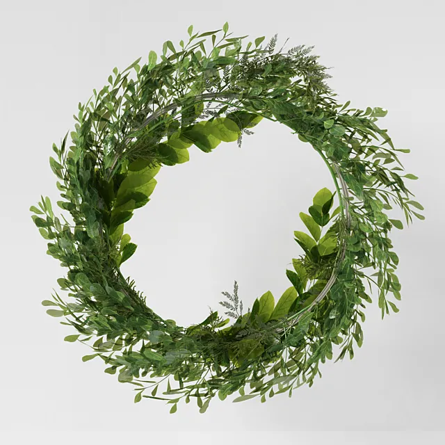 Wall hanging Green Leaf Ring-03 3DModel