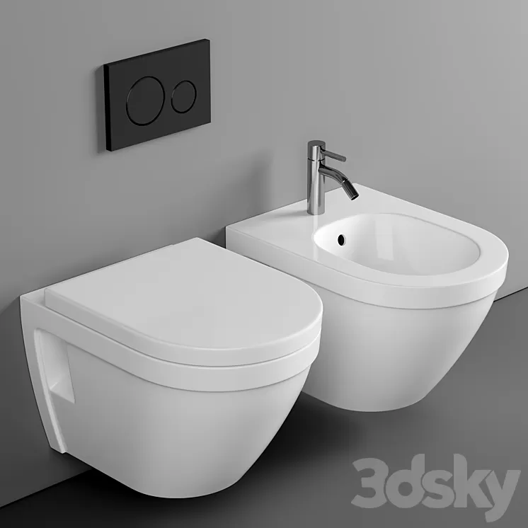 Wall hung toilet bowl VitrA S50 7740B003-0075 rimless 3D Model Free