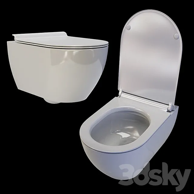 Wall hung toilet GSI Pura (8815-11) 3D Model