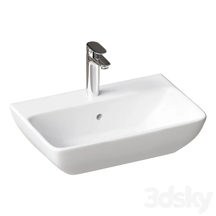 Wall-hung washbasin 60 cm Duravit Me by Starck 2343600000 3D Model Free
