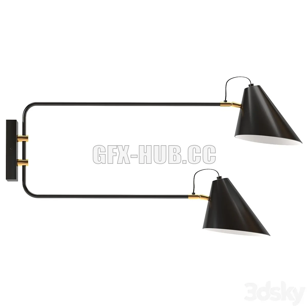 Wall lamp CLUB DOUBLE WALL by House Doctor 3D Model