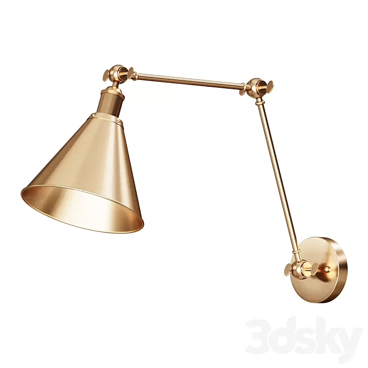 Wall lamp JONATHAN Y Rover 7 in. Adjustable Arm Metal Brass LED Wall Sconce wall lamp 3D Model Free Download