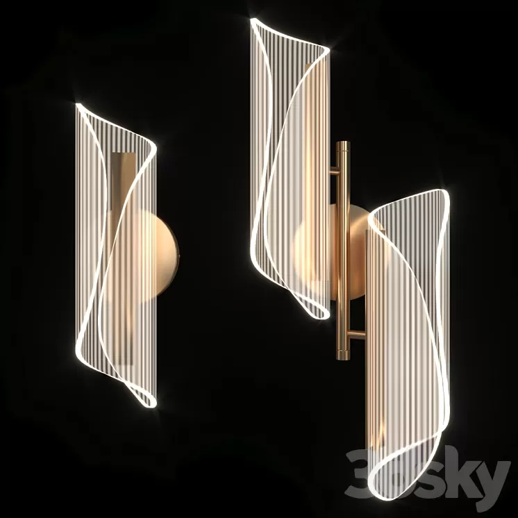 Wall lamp LICAN Nordic Gold 3D Model