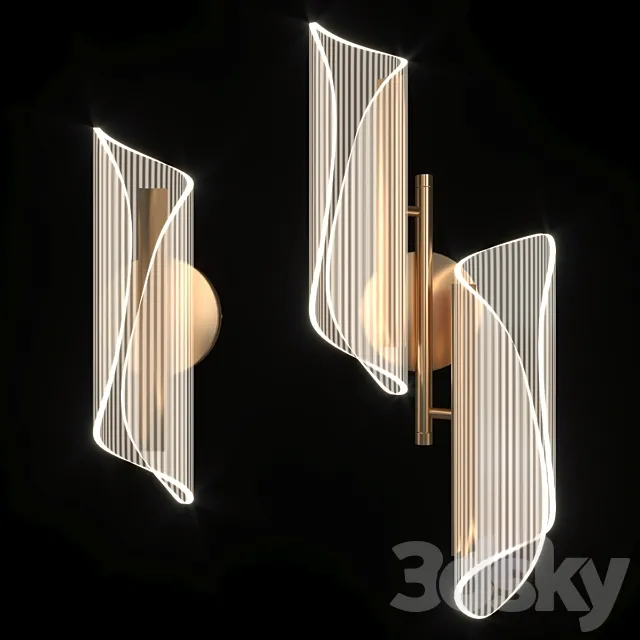Wall lamp LICAN Nordic Gold 3DModel