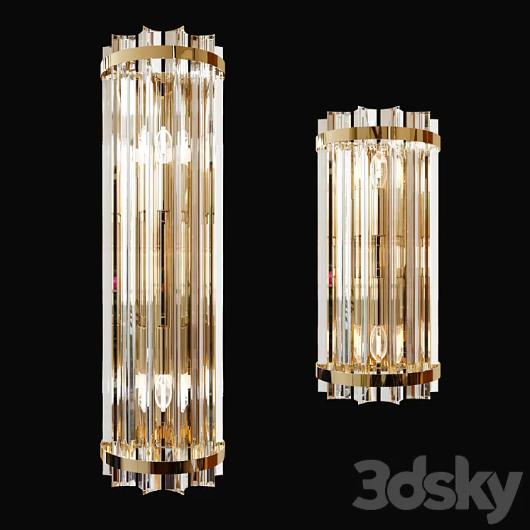 Wall lamp made of glass Garda Decor (set of 2 - 55cm and 35cm) 3D Model