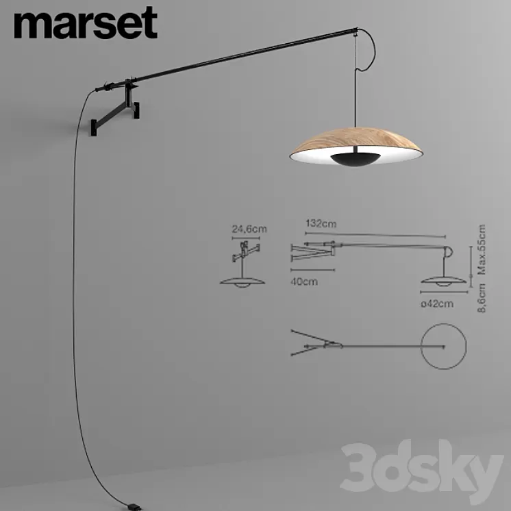 Wall lamp Marset Ginger A XL 42 3D Model