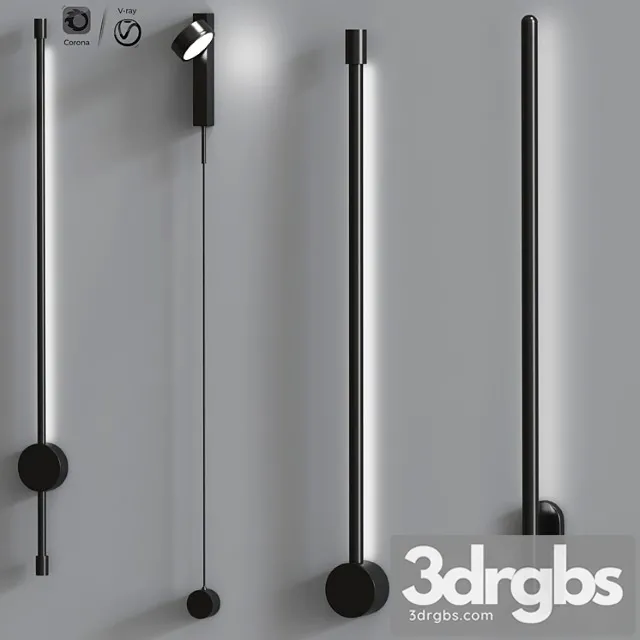 Wall lamp scone set 03 3D Model Free