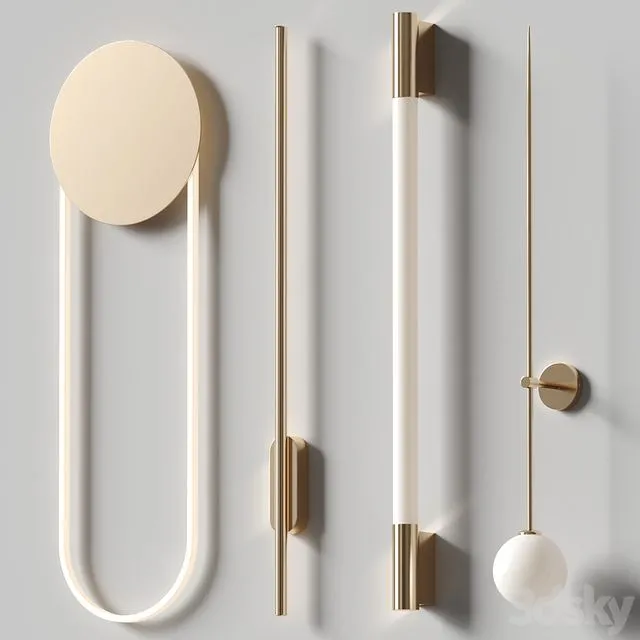 Wall lamp set 6 3D Model