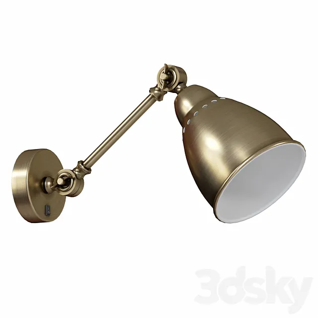 Wall lamp with switch A2054AP-1AB 1BK 1GY 1SS 1WH 3D Model