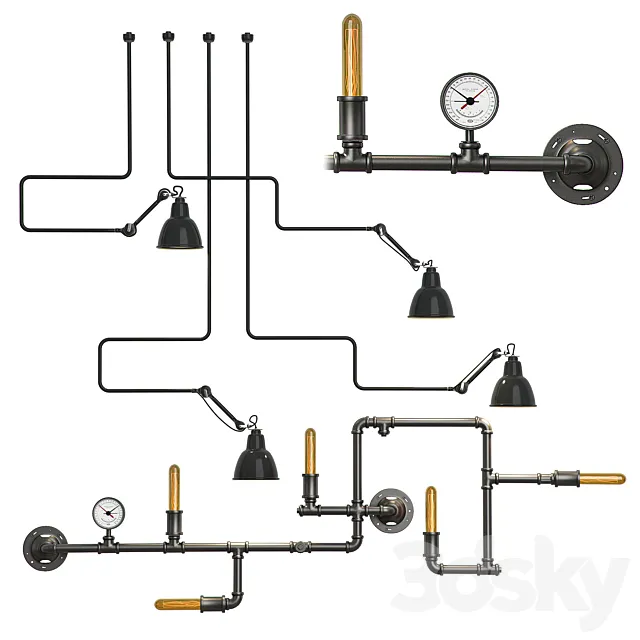 WALL LIGHTING SET 3 3DModel