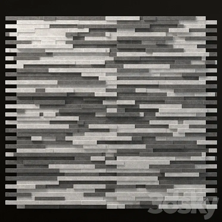 Wall long brick clinker n1 / Wall from a long brick brick 3D Model Free