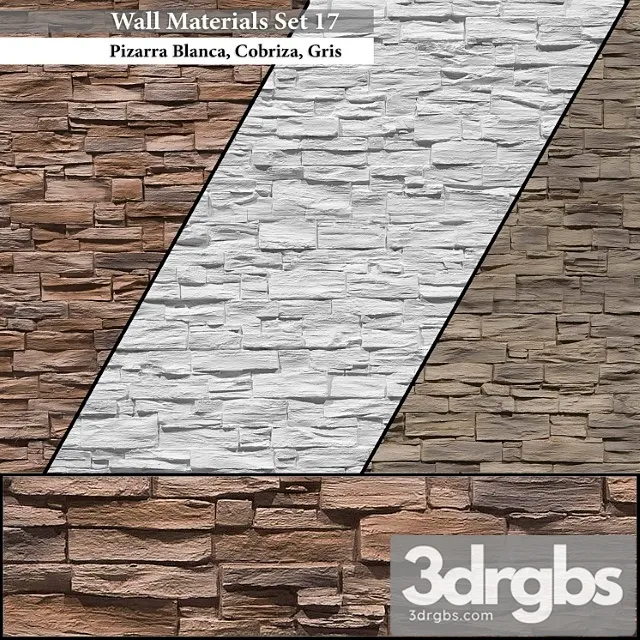 Wall materials set 17 3D Model Free