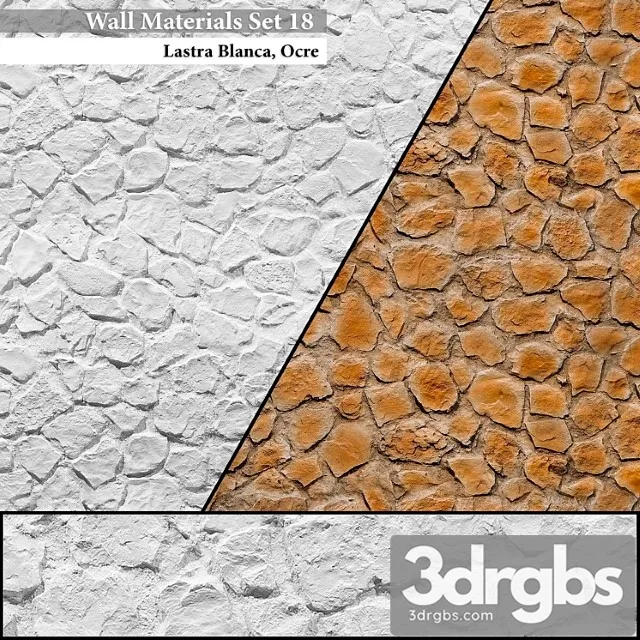 Wall materials set 18 3D Model Free