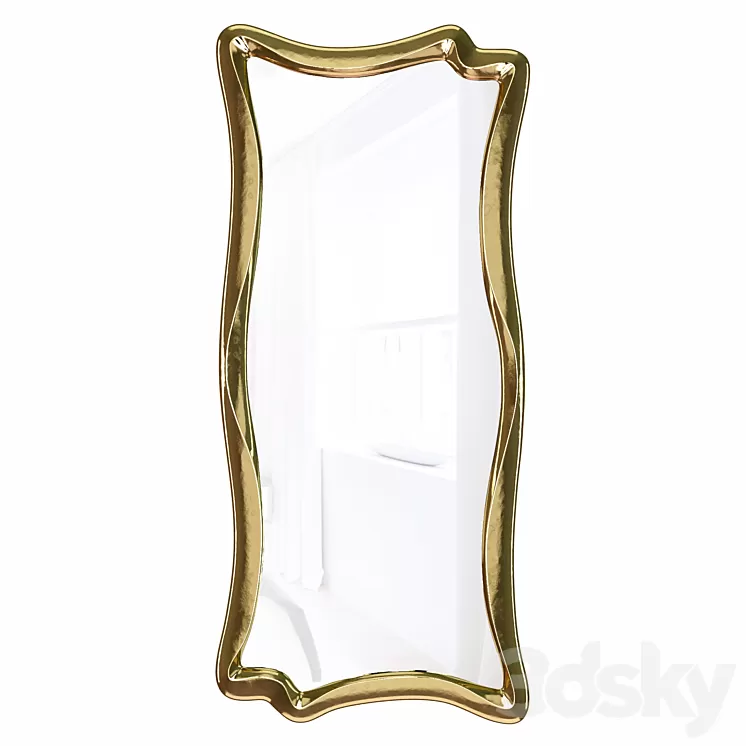 "Wall mirror in a figured frame ""Marne"" Antique gold leaf" 3D Model