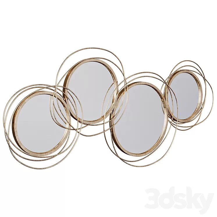 Wall Mirror Modern Luxury Large Gold Round Wall Mirror 3D Model Free