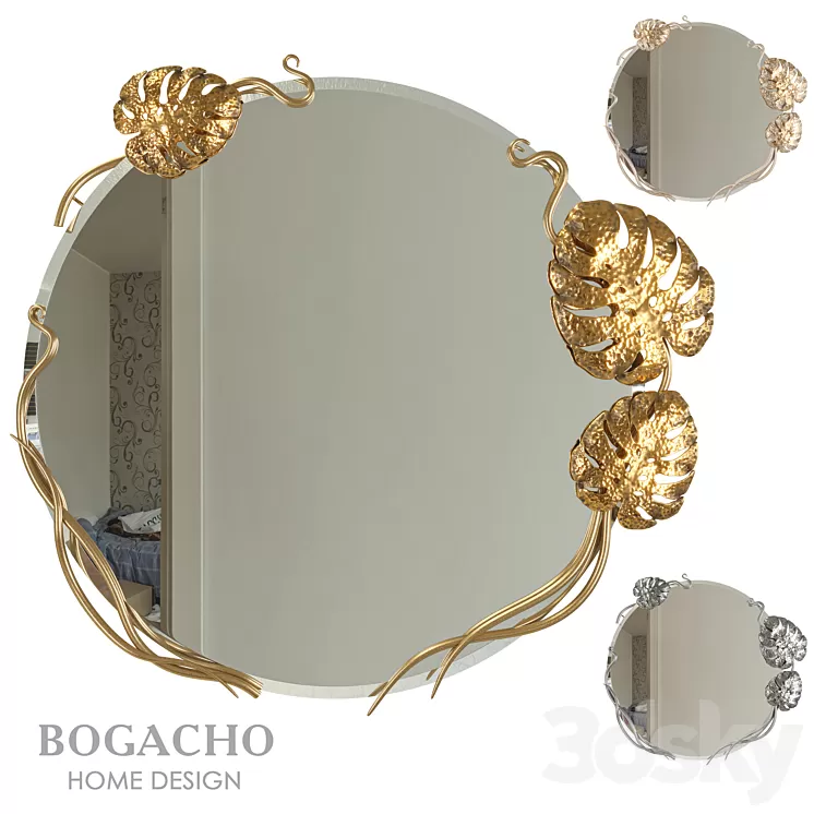 Wall mirror Monstera Deliciosa 3D Model