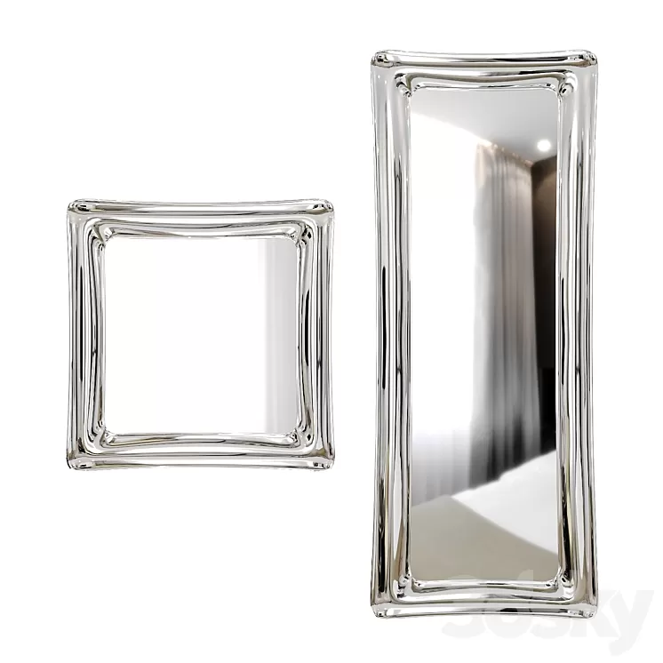 Wall mirror Sinuo modern mirror by Riflessi 3D Model Free