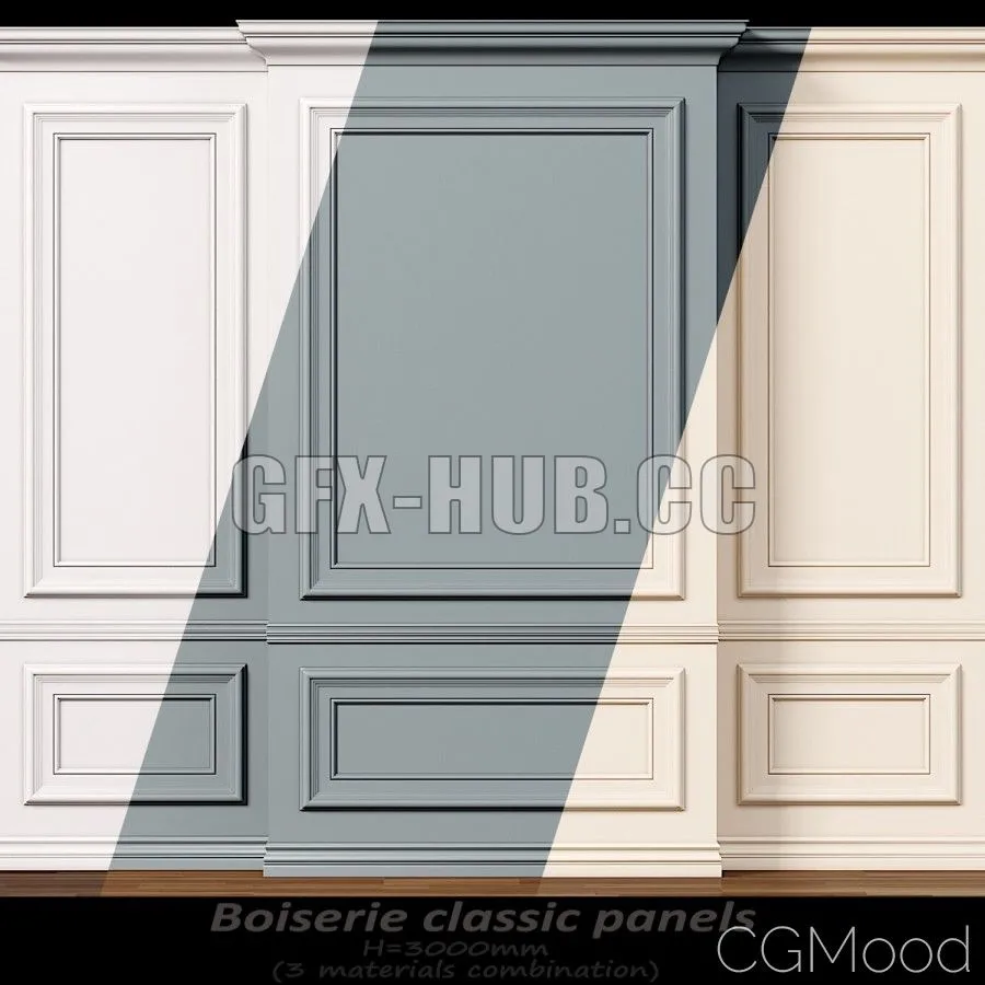 Wall Molding 10 Boiserie Classic Panels 3D Model