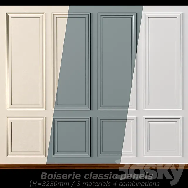 Wall molding 14. Boiserie classic panels 3D Model