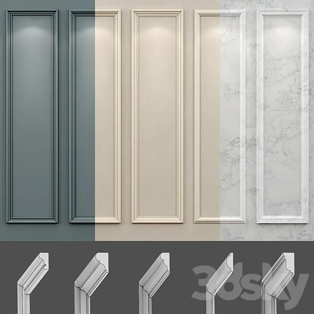 Wall molding 18. Boiserie classic panels 3D Model
