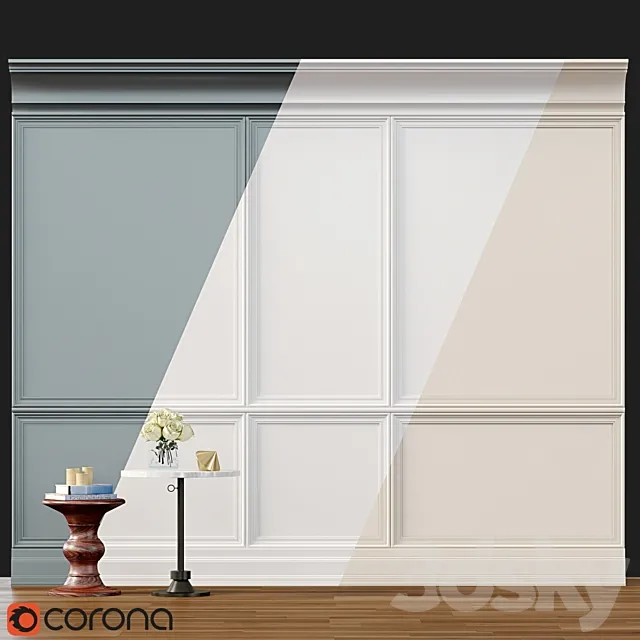 Wall molding 2. Boiserie classic panels 3D Model