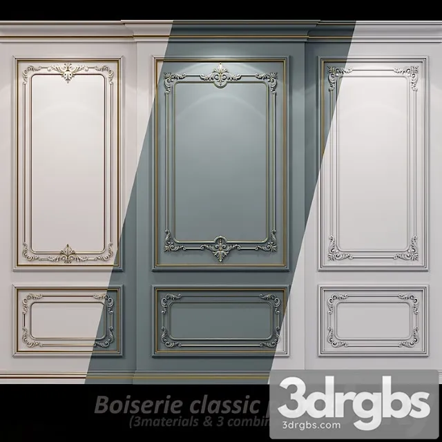 Wall Molding 21 Boiserie Classic Panels 3D Model Free