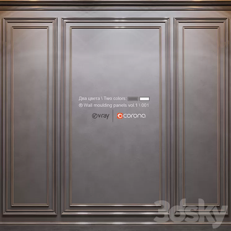 Wall molding panels vol. 1 \ 001 3D Model
