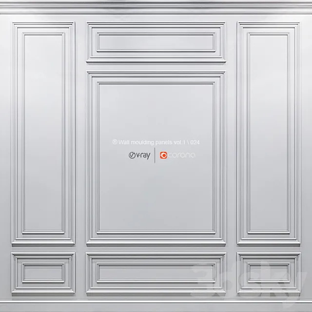Wall molding panels vol. 1.024 3D Model
