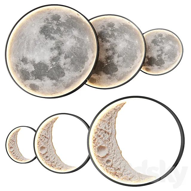 Wall Moon Lamp 3D Model